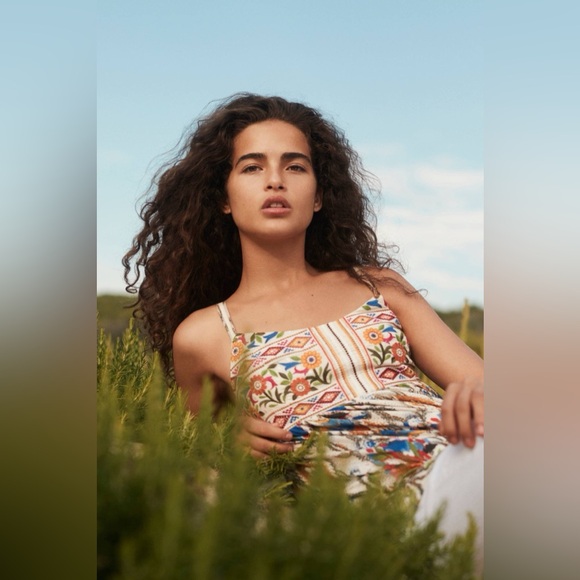 Anthro One September Fowler Embroidered Tank Top XS - Picture 2 of 13